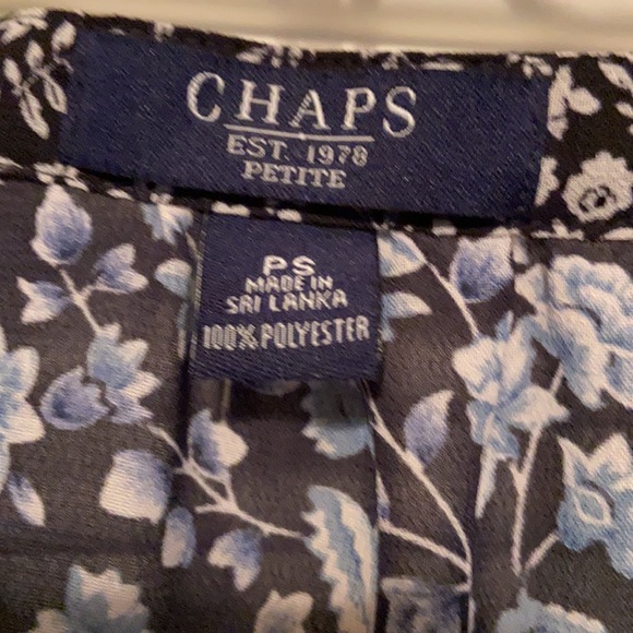 CHAPS Petite Floral Tie Front Blouse - Picture 6 of 7